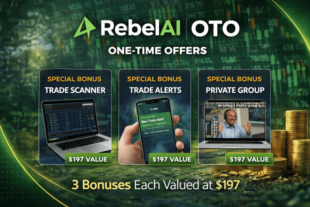 Overview of RebelAI optional training upgrades (OTOs) and advanced learning options